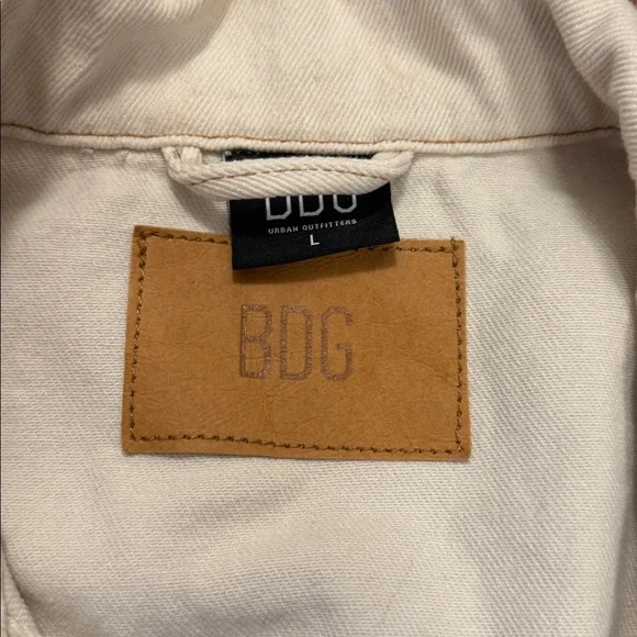 BDG Off-White Jacket with Brown Patches - Picture 2 of 5